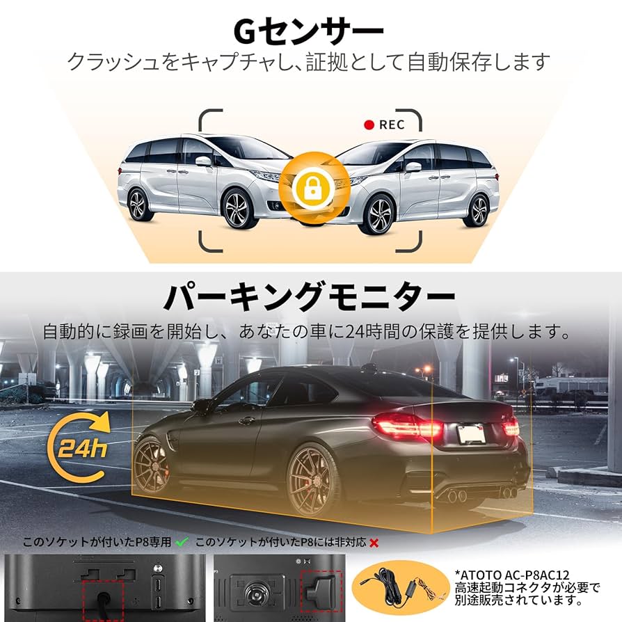 Amazon.co.jp: ATOTO AC-FCR01W HD 1080P フロントカメラ、150